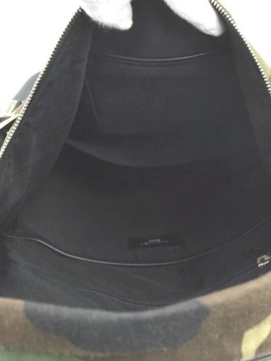 Auth SAINT LAURENT Camouflage Backpack Khaki/Black Canvas/Leather - 56572a main image 6